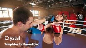  Presentation with boxing - Cool new slides with boxing match - boxer sents his opponent backdrop and a  colored foreground