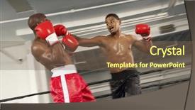  Presentation with boxing ring - Colorful slide deck enhanced with boxing match - two boxers fighting in ring backdrop and a  colored foreground