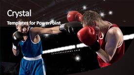  Presentation with professional - Audience pleasing presentation design consisting of boxing ring - box professional match on black backdrop and a wine colored foreground