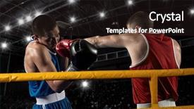  Presentation with black people boxing - Presentation with boxing ring - box professional match on black background and a wine colored foreground