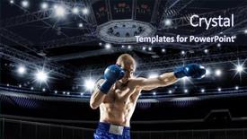  Presentation with champion - Amazing slide deck having boxing ring - he will be a champion backdrop and a wine colored foreground