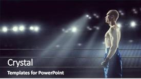  Presentation with champion - Slides with boxing ring - he will be a champion background and a dark gray colored foreground