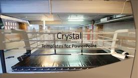  Presentation with boxing ring - Theme having boxing ring - interior of a fitness hall background and a coral colored foreground