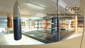  Presentation with boxing - Cool new PPT layouts with boxing ring - interior of a fitness hall backdrop and a coral colored foreground