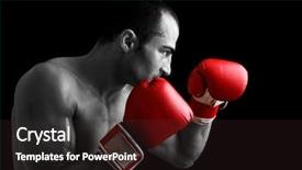  Presentation with fight two boxer boxing - Theme having boxing ring - young boxer fighter over black background and a wine colored foreground