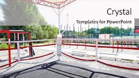  Presentation with boxing ring - Presentation design featuring boxing ring prepared for competition background and a sky blue colored foreground