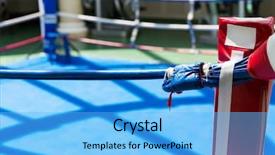  Presentation with boxing ring - Beautiful slide deck featuring boxing ring backdrop and a light blue colored foreground