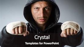  Presentation with martial arts - PPT theme featuring boxing sport - martial arts fighter background and a  colored foreground