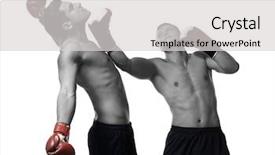  Presentation with boxers - Presentation consisting of boxing sport - young boxers fighting on white background and a light gray colored foreground