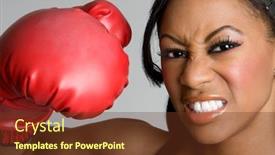  Presentation with boxing - Audience pleasing slide set consisting of boxing woman backdrop and a tawny brown colored foreground