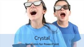  Presentation with black couple having fun - Theme enhanced with boy 3d - brother and sister having fun background and a light blue colored foreground