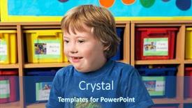  Presentation with down syndrome - Colorful presentation theme enhanced with boy-5-6-with-down backdrop and a ocean colored foreground