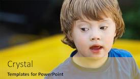  Presentation with down syndrome - Amazing PPT layouts having boy-5-6-with-down backdrop and a gold colored foreground