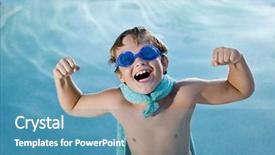  Presentation with pretend - Colorful theme enhanced with boy 9 years playing backdrop and a teal colored foreground