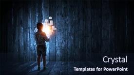  Presentation with alone - Slide set consisting of boy-alone-at-night background and a navy blue colored foreground