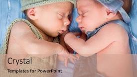  Presentation with newborn - Slide set enhanced with boy and a girl background and a coral colored foreground