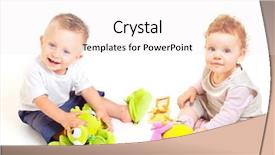  Presentation with released - Colorful presentation theme enhanced with boy and a girl backdrop and a sky blue colored foreground