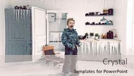  Presentation with kitchen fires - Theme having boy-and-frosen-kitchen-interior background and a lemonade colored foreground