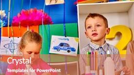  Presentation with school children - Slides having boy and girl children mold background and a coral colored foreground