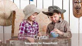  Presentation with case conceptualization case study - Slide deck consisting of boy and girl study globe background and a coral colored foreground