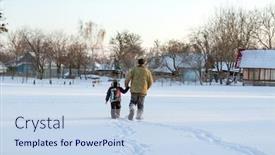  Presentation with grandfather - Cool new slides with boy and grandfather enjoying the snow happy boy grandpa have winter fun backdrop and a sky blue colored foreground