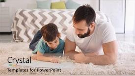  Presentation with kids reading book - Amazing slides having boy and his father reading backdrop and a soft green colored foreground