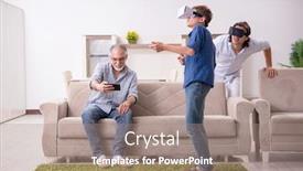  Presentation with indoor smart farming - Slide set featuring boy-and-his-father background and a gray colored foreground