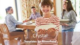  Presentation with clear - PPT theme featuring boy-and-his-sister-help background and a coral colored foreground