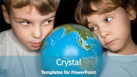  Presentation with black children - Theme featuring boy and little girl background and a teal colored foreground