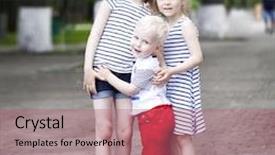  Presentation with medical evaluation of 5 years old boy - Amazing presentation theme having boy and two older cousin backdrop and a coral colored foreground