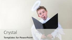  Presentation with choir - Slide set with boy-angel-singing background and a white colored foreground