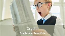  Presentation with news - Colorful theme enhanced with boy-as-a-businessman-full backdrop and a gray colored foreground