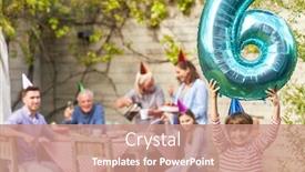  Presentation with birthday boy - Cool new PPT layouts with boy-as-birthday-child backdrop and a coral colored foreground