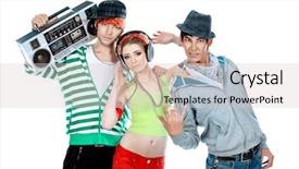  Presentation with boy band - Presentation consisting of boy band - group of trendy teenagers dancing background and a lemonade colored foreground