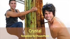  Presentation with german shepherd two young puppys - Theme with boy band - two young trendy hispanic guys background and a red colored foreground