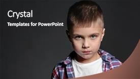  Presentation with school violence - Audience pleasing presentation theme consisting of boy being bullied at school backdrop and a dark gray colored foreground