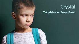  Presentation with school violence - Audience pleasing presentation consisting of boy being bullied at school backdrop and a ocean colored foreground
