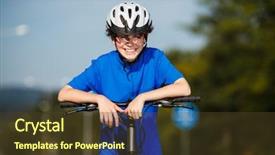  Presentation with biking - Slide set consisting of boy biking background and a tawny brown colored foreground