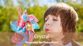  Presentation with pinwheel - Audience pleasing presentation consisting of boy-blows-against-a-colorful backdrop and a coral colored foreground