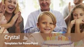  Presentation with birthday boy - Amazing slide deck having boy blows out birthday cake backdrop and a  colored foreground