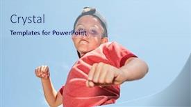  Presentation with bully - Cool new slides with boy-bully-making-a-fist backdrop and a light blue colored foreground