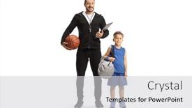  Presentation with coach - Slide set enhanced with boy-carrying-a-sportsbag background and a light gray colored foreground