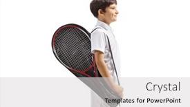  Presentation with tennis elbow - Audience pleasing presentation theme consisting of boy-carrying-a-tennis-racket backdrop and a light gray colored foreground