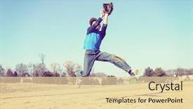  Presentation with baseball - Slides enhanced with boy catching a baseball sandlot background and a lemonade colored foreground