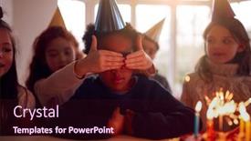  Presentation with birthday boy - PPT layouts having boy-celebrating-birthday-with-group background and a wine colored foreground