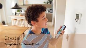  Presentation with temperature - PPT layouts enhanced with boy-changes-temperature-on-central background and a coral colored foreground