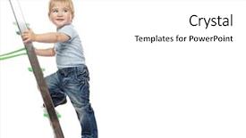  Presentation with climbing - Audience pleasing slide deck consisting of boy climbing on a ladder backdrop and a white colored foreground