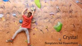  Presentation with indoor rock climbing - Amazing slides having boy climbing on practical wall backdrop and a coral colored foreground