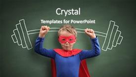  Presentation with weightlifting - Presentation consisting of boy concept for aspirations achievement background and a dark gray colored foreground