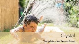  Presentation with family day - Amazing presentation design having boy cooling down with garden backdrop and a lemonade colored foreground